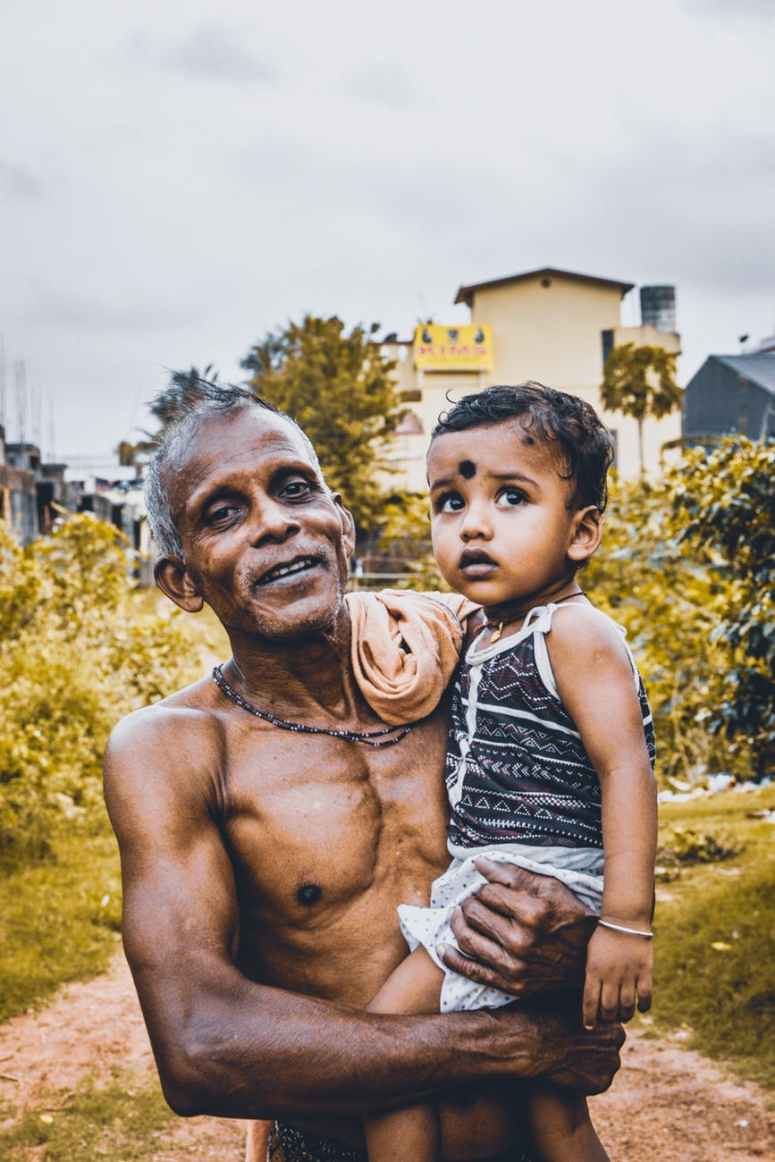 man holding a child